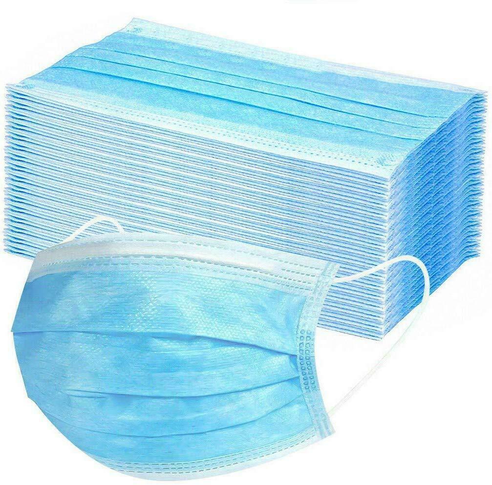 50x Disposable Surgical Face Mask Dust Mouth Guard 3 Ply Air Purifying