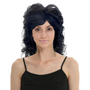 RETRO WIG Curly Long Hair Disco Punk Rock Party Costume 60s 70s 22425 - Black-1