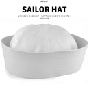 Adult White Sailor Hat Marine Unisex Gob Captain Navy Hen's Night Doughboy Cap-2