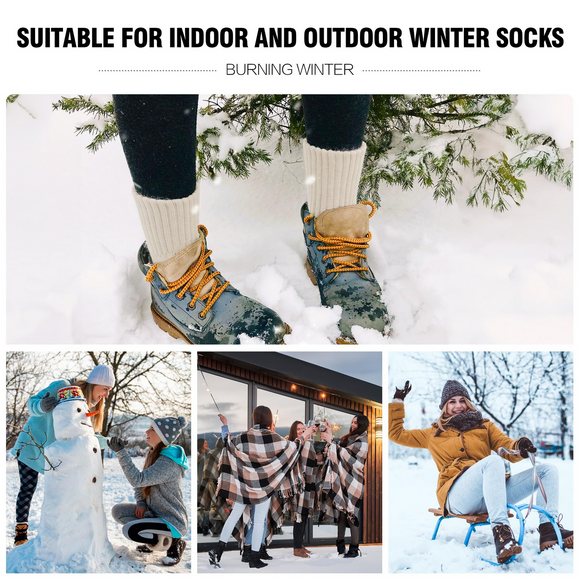 2 Pairs WOOL BLEND SOCKS Ladies Womens Thick Soft Work Thermal Warm Winter - 2-8