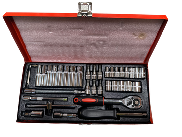 37 Piece Ratchet Socket Wrench Set Screwdriver Bits Extension Hex Chrome Vanadium - 0