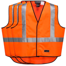 3x HUSKI Hi Vis Patrol Vest 3M Tape Safety Workwear High Visibility Bulk - Orange - XL-2