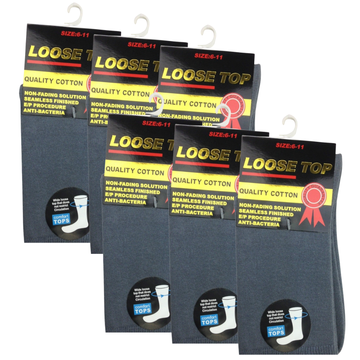 6x Pair COTTON Rich LOOSE TOP SOCKS Dress Medical Circulation Diabetic Comfort -  -