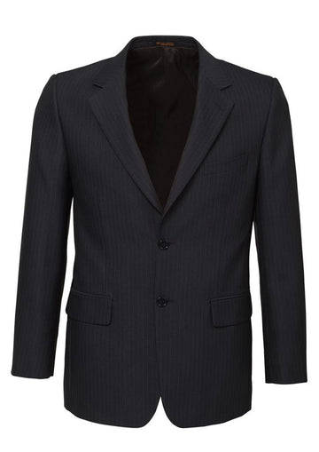 Mens Single Breasted 2 Button Suit Jacket Work Business - Pin Striped - Charcoal - 97 - 0