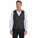 Mens Peaked Vest Waistcoat w/ Knitted Back Suit Formal Wedding Dress Up - Charcoal-7