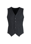 Mens Peaked Vest Waistcoat w/ Knitted Back Suit Formal Wedding Dress Up - Charcoal - 117-9