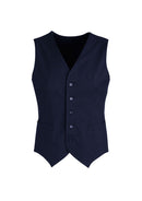Mens Peaked Vest Waistcoat w/ Knitted Back Suit Formal Wedding Dress Up - Navy-5