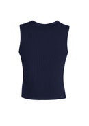 Mens Peaked Vest Waistcoat w/ Knitted Back Suit Formal Wedding Dress Up - Navy-6