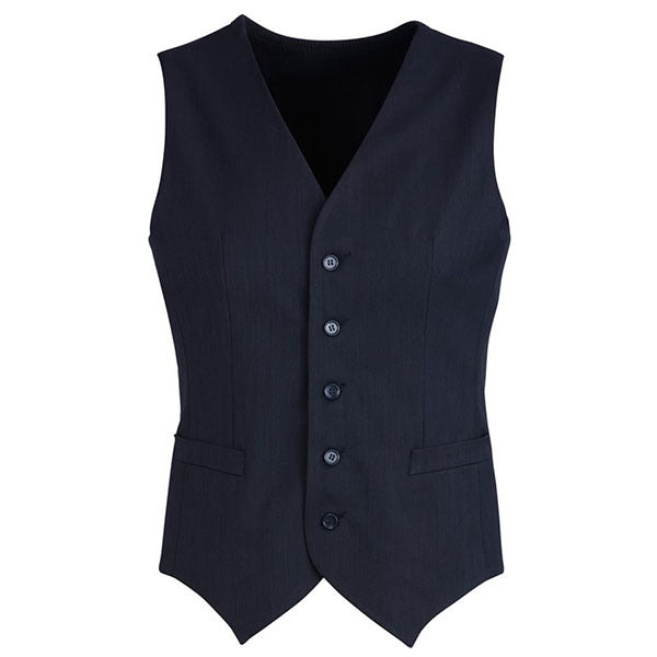 Mens Peaked Vest Waistcoat w/ Knitted Back Suit Formal Wedding Dress Up - Navy - 102 - 0