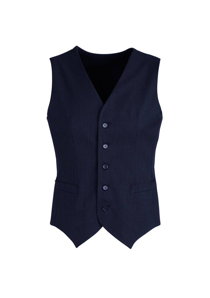 Mens Peaked Vest Waistcoat w/ Knitted Back Suit Formal Wedding Dress Up - Navy - 107 - 0