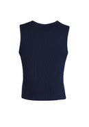 Mens Peaked Vest Waistcoat w/ Knitted Back Suit Formal Wedding Dress Up - Navy - 117-9