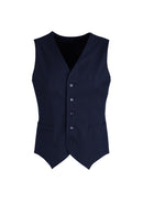 Mens Peaked Vest Waistcoat w/ Knitted Back Suit Formal Wedding Dress Up - Navy - 97-4