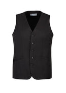 Mens Bamboo Blend Longline Vest Waistcoat w/ Stretch Business Forrnal Dress - Charcoal - 117-1