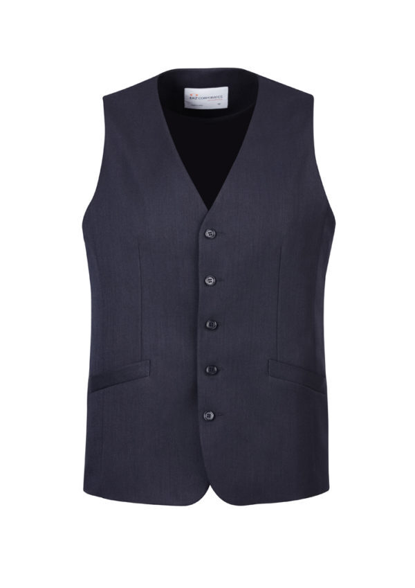 Mens Bamboo Blend Longline Vest Waistcoat w/ Stretch Business Forrnal Dress - Navy - 107 - 0