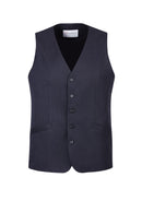 Mens Bamboo Blend Longline Vest Waistcoat w/ Stretch Business Forrnal Dress - Navy - 117-3