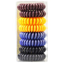 8x Indulge Hair Elastic Ties Bands Spiral Assorted Colours In Display Box-2