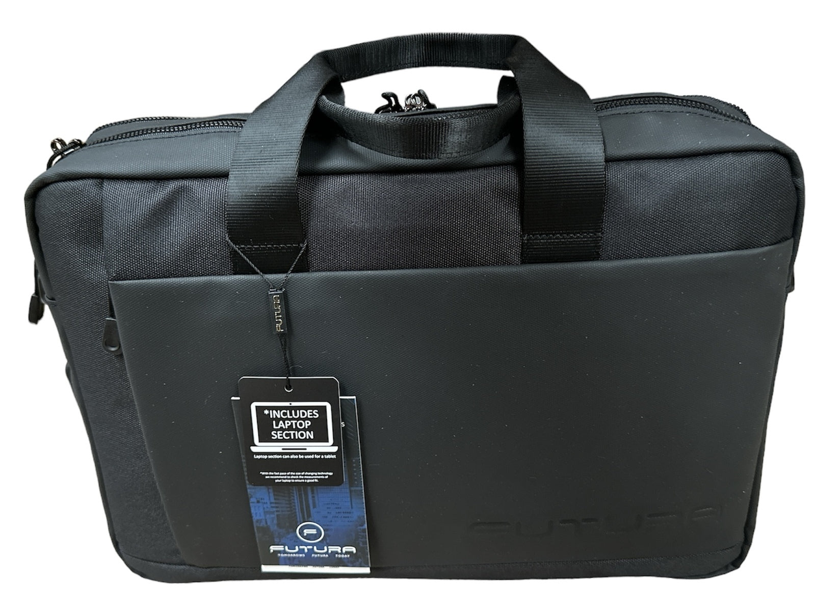 15" Futura Laptop Computer Bag Travel Work Messenger Bag w/USB Port - Black - 0