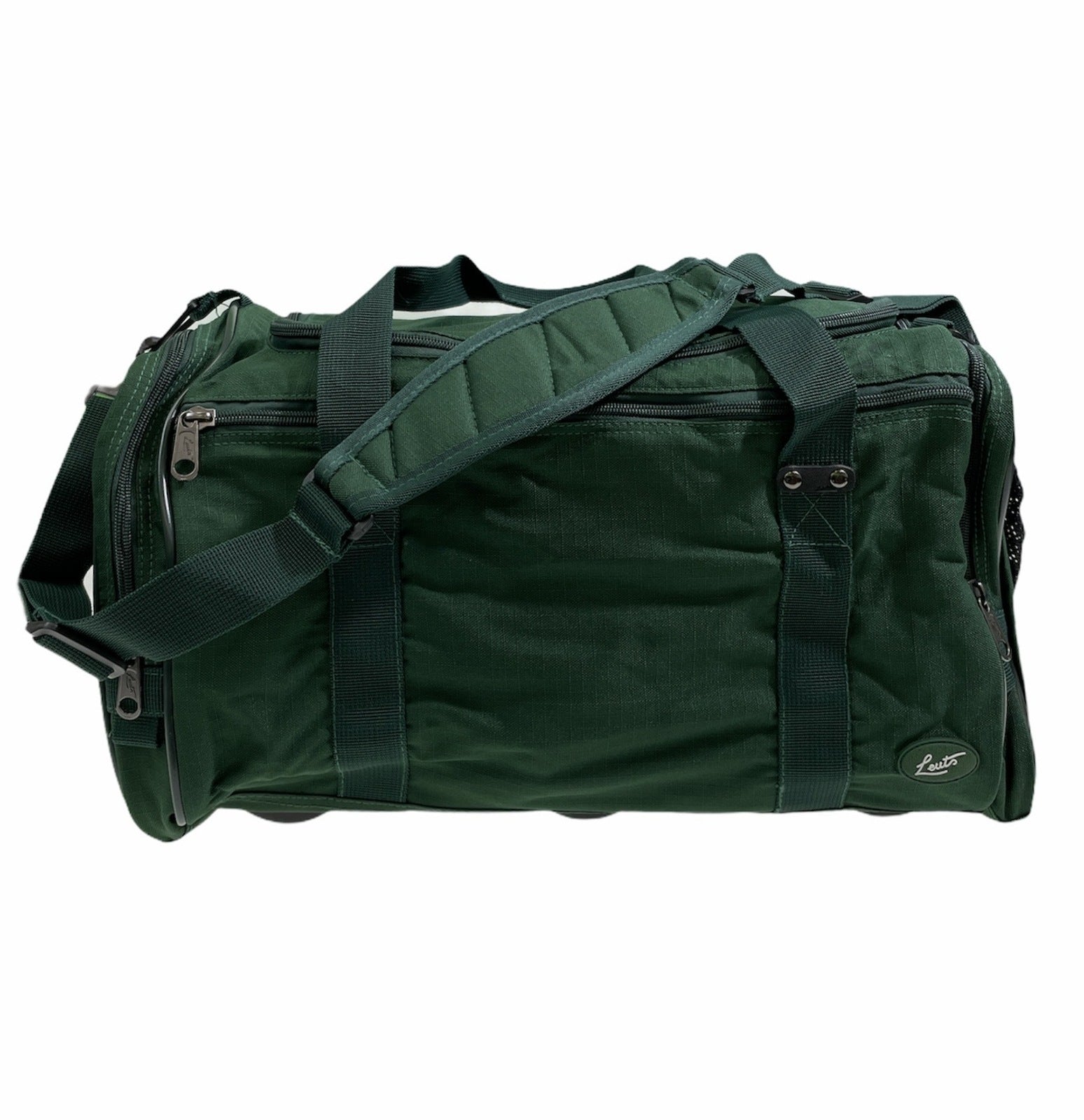 44L Travel Foldable Duffel Bag Gym Sports Luggage Travel Foldaway D-Zip Top School Bags - Bottle Green