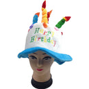 Happy BIRTHDAY CAKE HAT Party Costume Bday Fancy Dress with Candles Gift  - Blue-1