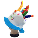 Happy BIRTHDAY CAKE HAT Party Costume Bday Fancy Dress with Candles Gift  - Blue-5