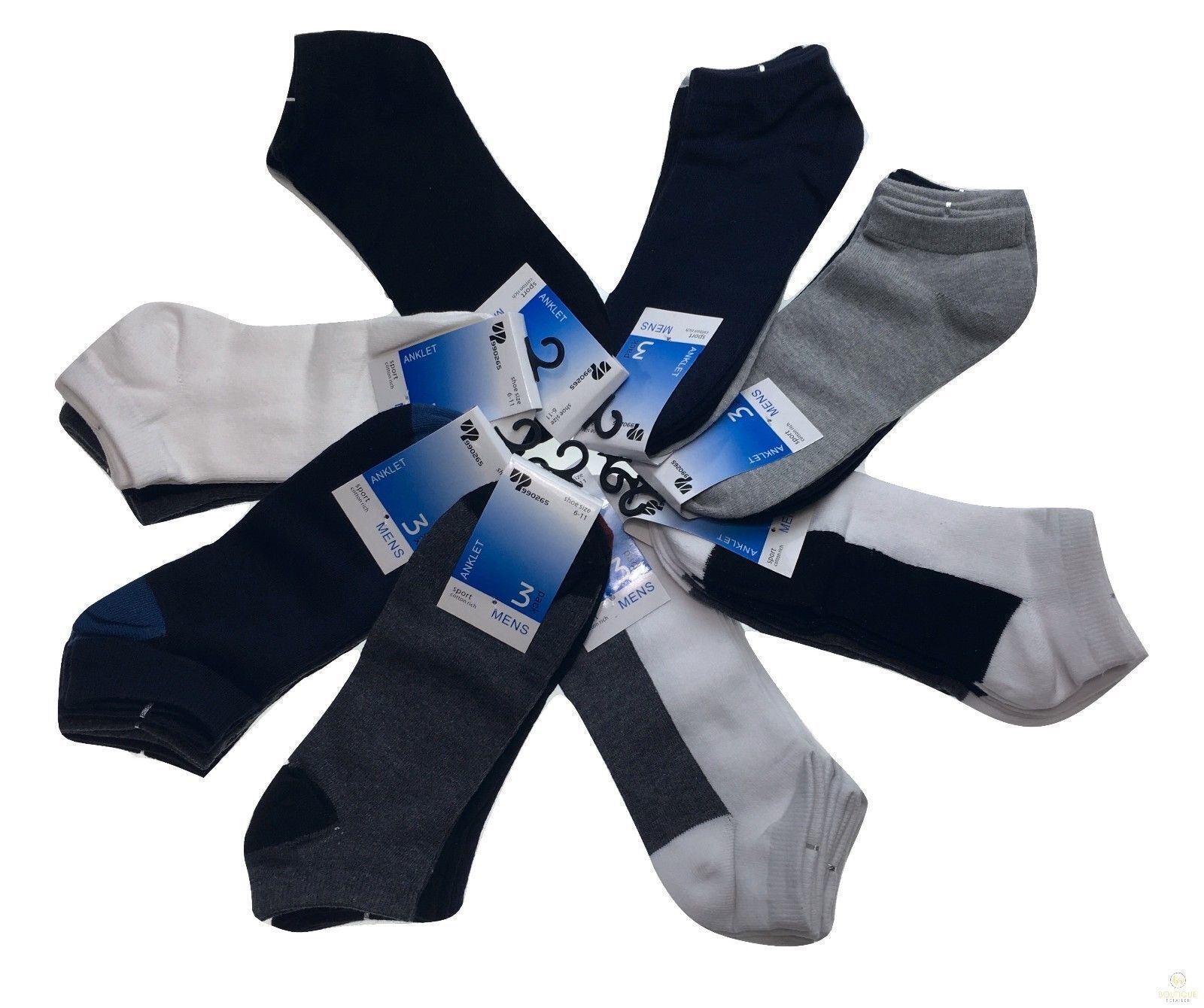 24x COTTON ANKLE SOCKS Sport Low Cut Mens Womens Running  BULK Anklet - Mixed Colour Pack - 2-8 - 0