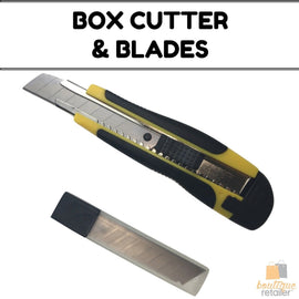 BOX CUTTER & BLADES Knife Retractable Blade Snap Off Razor 18mm Durable Opener - 0