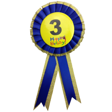 BIRTHDAY BADGE Party Favour Award Rosette Fancy Dress Girls Boys Childrens Kids - - 0