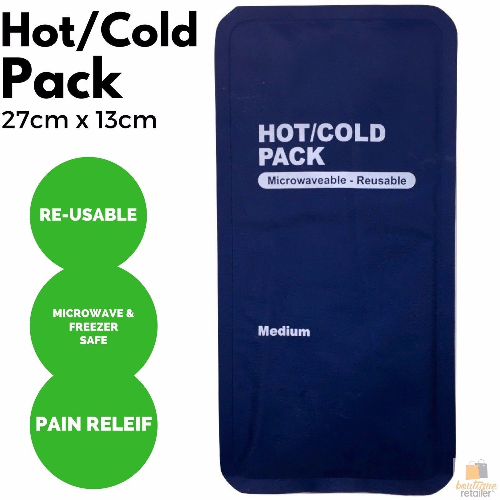 HOT COLD PACK Reusable First Aid Ice Heat Gel Packs Microwaveable Pain Relief - 0