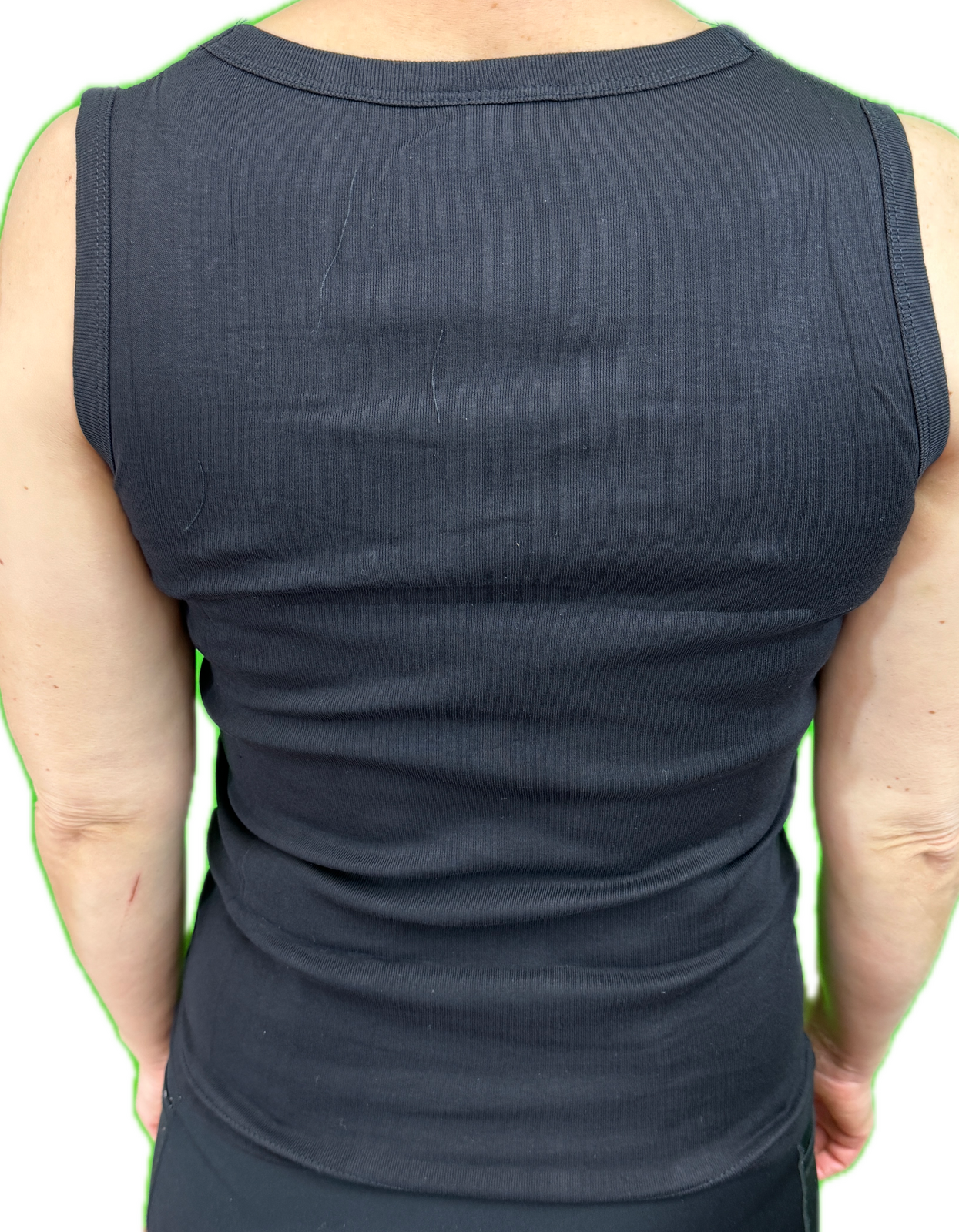 Ladies Sleeveless Singlet Top Womens Summer Basic Tank Shirt Lace Motif Front - Black - 12-14