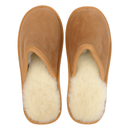 Sheepskin Wool Mens Slippers Scuffs Slip On Winter Ugg Slippers in Chestnut - 7-4