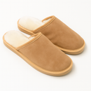 Sheepskin Wool Mens Slippers Scuffs Slip On Winter Ugg Slippers in Chestnut - 8-2