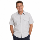 BISLEY SHORT SLEEVE SHIRT Everyday Casual Business Work Cotton Blend Check in Grey (Size Small)-2