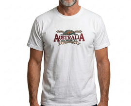 Mens Australia Wilderness T Shirt Souvenir Tee Top 100% Cotton - White - 0