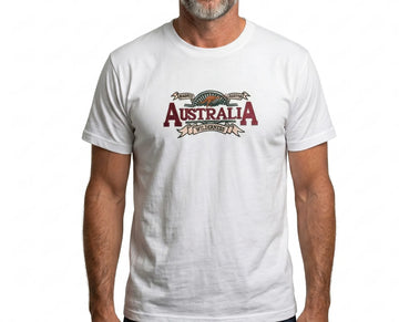 Mens Australia Wilderness T Shirt Souvenir Tee Top 100% Cotton - White - 0