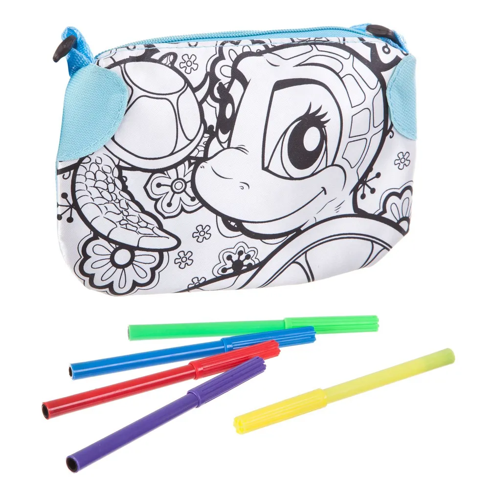 DIY Funbox Colour-In Pencil Case with 4 Markers - 0