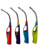 4x Clear Flexible Gas Lighter for BBQ Kitchen Cigarette w/ Safety Lock - Assorted Colours-2