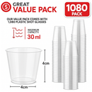 1080pcs 30ml Reusable & Disposable Plastic Shot Glasses Clear Cups Event Tastings Bulk-3