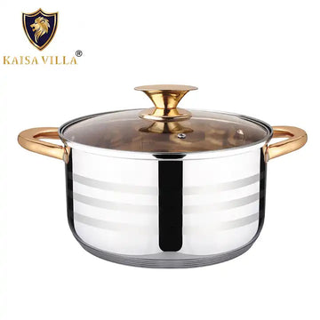Kaisa Villa 5.8 Litre Casserole Pot Stainless Steel Induction Cooking Stock Stew - 0