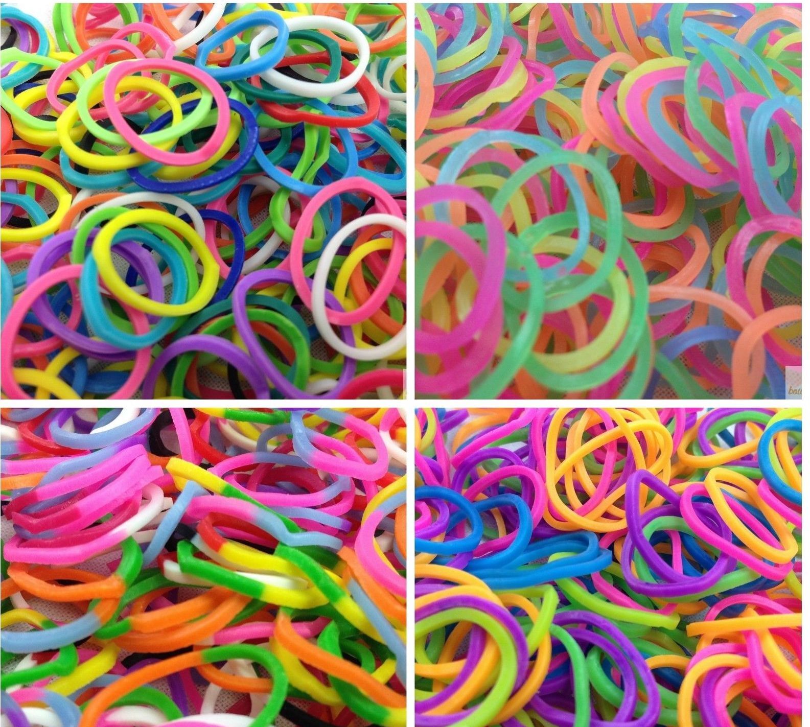 4800 LOOM BANDS Rubber Refill Kit DIY Magical Bracelet 192 S Clips 16 Hooks BULK - Mystery Pack (Assorted Colours) - 0