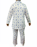 Womens PYJAMAS PJs Set Pajamas Ladies Cotton PJ Womens Long Sleeve Sleepwear - Blue - 20-4