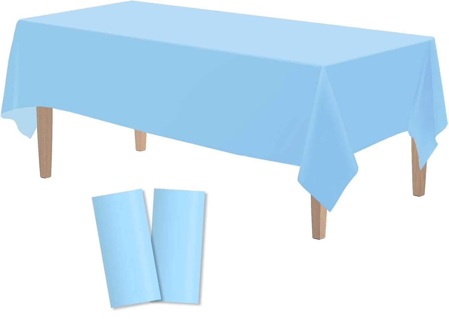 Table Cloth Cover Reusable & Washable Xmas Party 137cm x 274cm (54"x108") in Sky Blue - 0