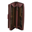 Pierre Cardin Womens Leather Zip Around Wallet RFID Blocking w/ Wristlet in Rose-3