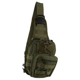 Pierre Cardin Cross Body Tactical Sling Bag Rucksack Army Style in Green - 0