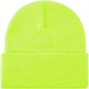 PLAIN BEANIE Unisex Mens Womens Winter Warm Hat Ski Cap Knit One Size - Fluro Yellow-2