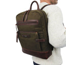 POLICE Wings Mens Canvas Backpack Bag with Laptop Computer Sleeve in Dark Olive-3