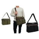 POLICE Wings Canvas Mens Messenger Business Bag w/ Laptop Computer Section in Black-4