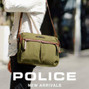 POLICE Wings Canvas Mens Messenger Business Bag w/ Laptop Computer Section in Dark Olive-3