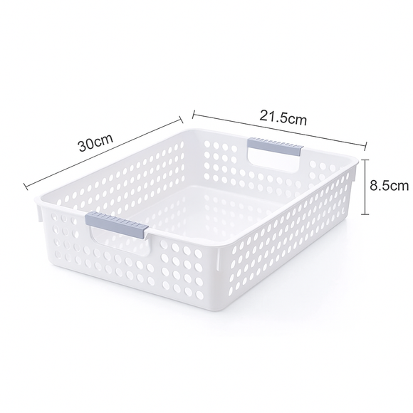 36x Premium Plastic Storage Basket Bulk w/ Grip Handles 30*21.5*8.5cm