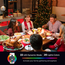 Buffet Sideboard Cabinet With RGB LED Light and Charging Station Console Coffee Bar White-10