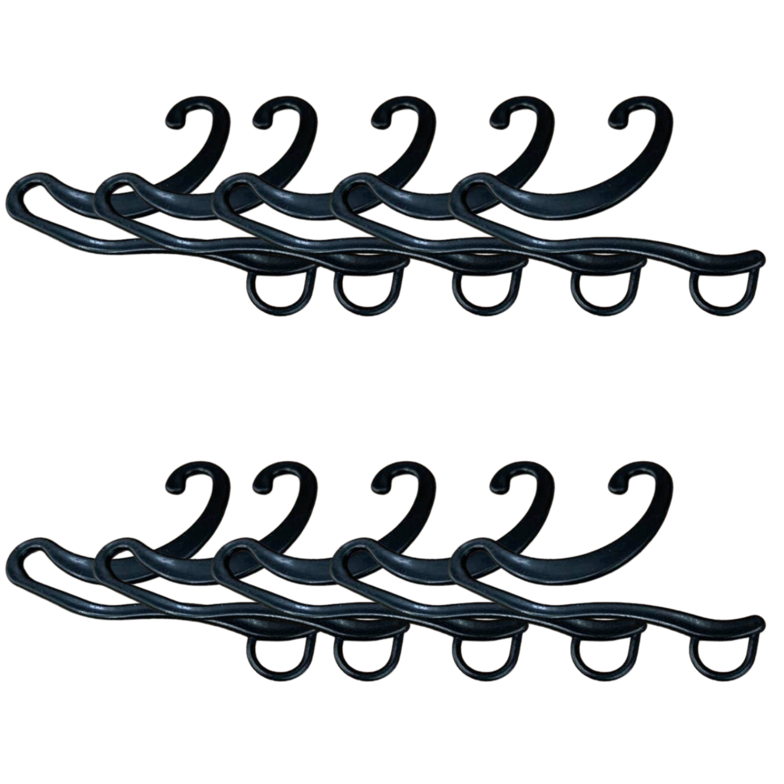 10x Socks Hangers Plastic Sock Hook Retail Display Front Hang Bulk - Black - 0